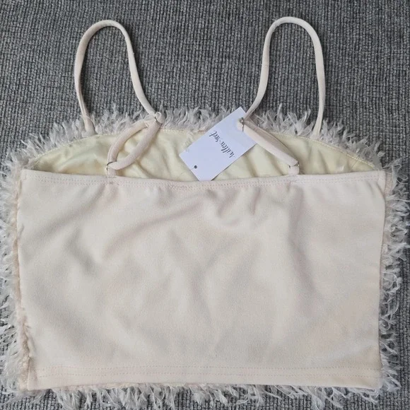 The Buckle Willow & Root Women's Small Faux Feathers‎ Strappy Crop Tank.E156 - Picture 5 of 10